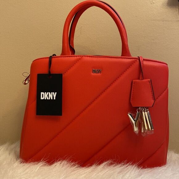 NWT DKNY Paige Md Satchel Crossbody Bag - Red - Valentine's Day - Picture 2 of 16